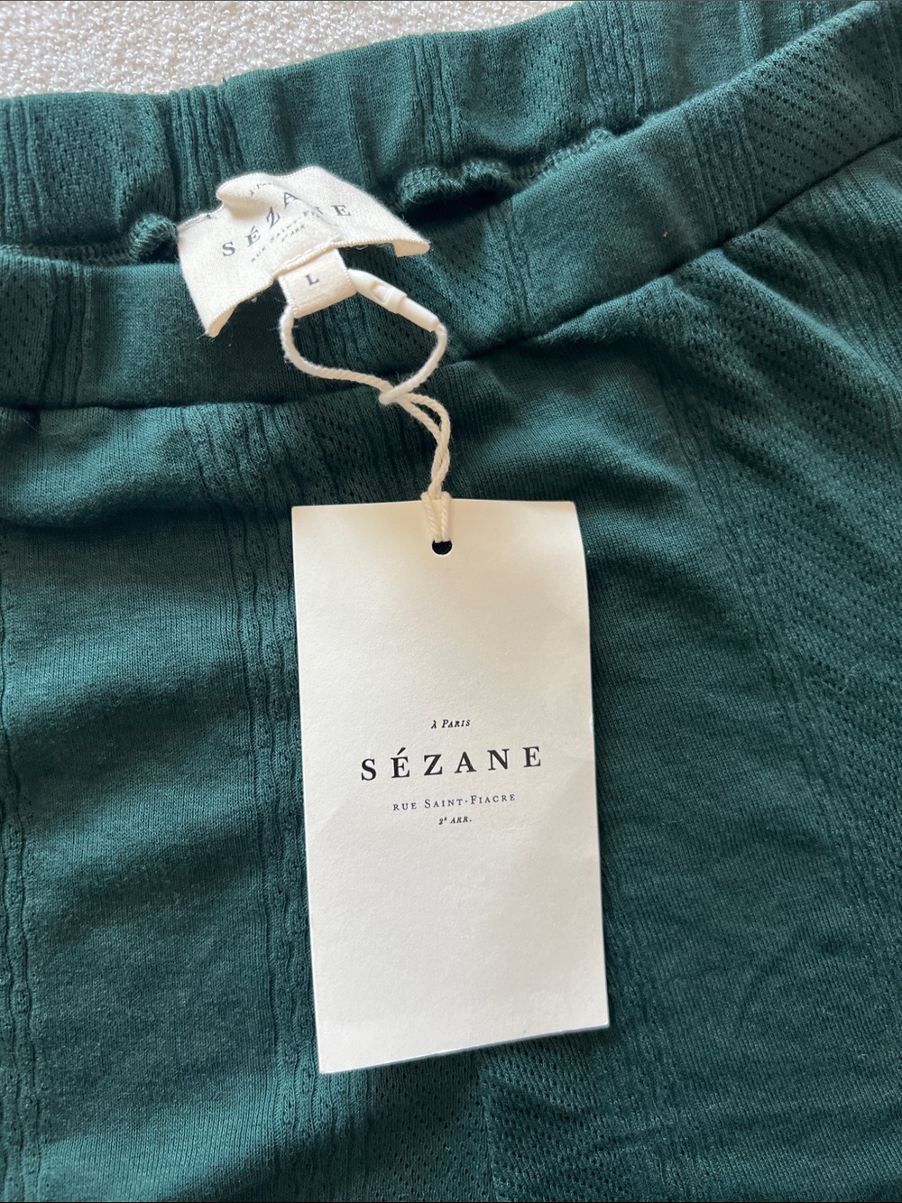 SEZANE| Forest Green Cotton Ruffle Shorts - Picture 4 of 8